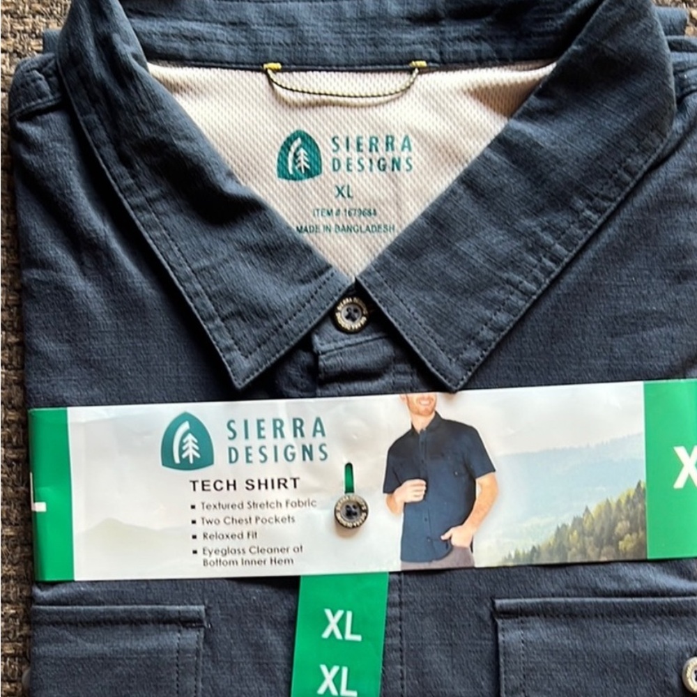 Sierra Designs Men's Blue Tech Shirt - SMALL